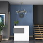 Hanah Home MA102 - 2929 Mesa de Recepción, Blanco y Mármol, 110 cm Ancho x 110 cm Alto x 40 cm Fondo